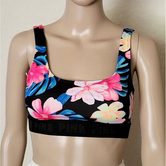 Victoria's Secret Pink ULTIMATE unluned floral multicolor Sport Bra X-SMALL XS - Picture 1 of 7